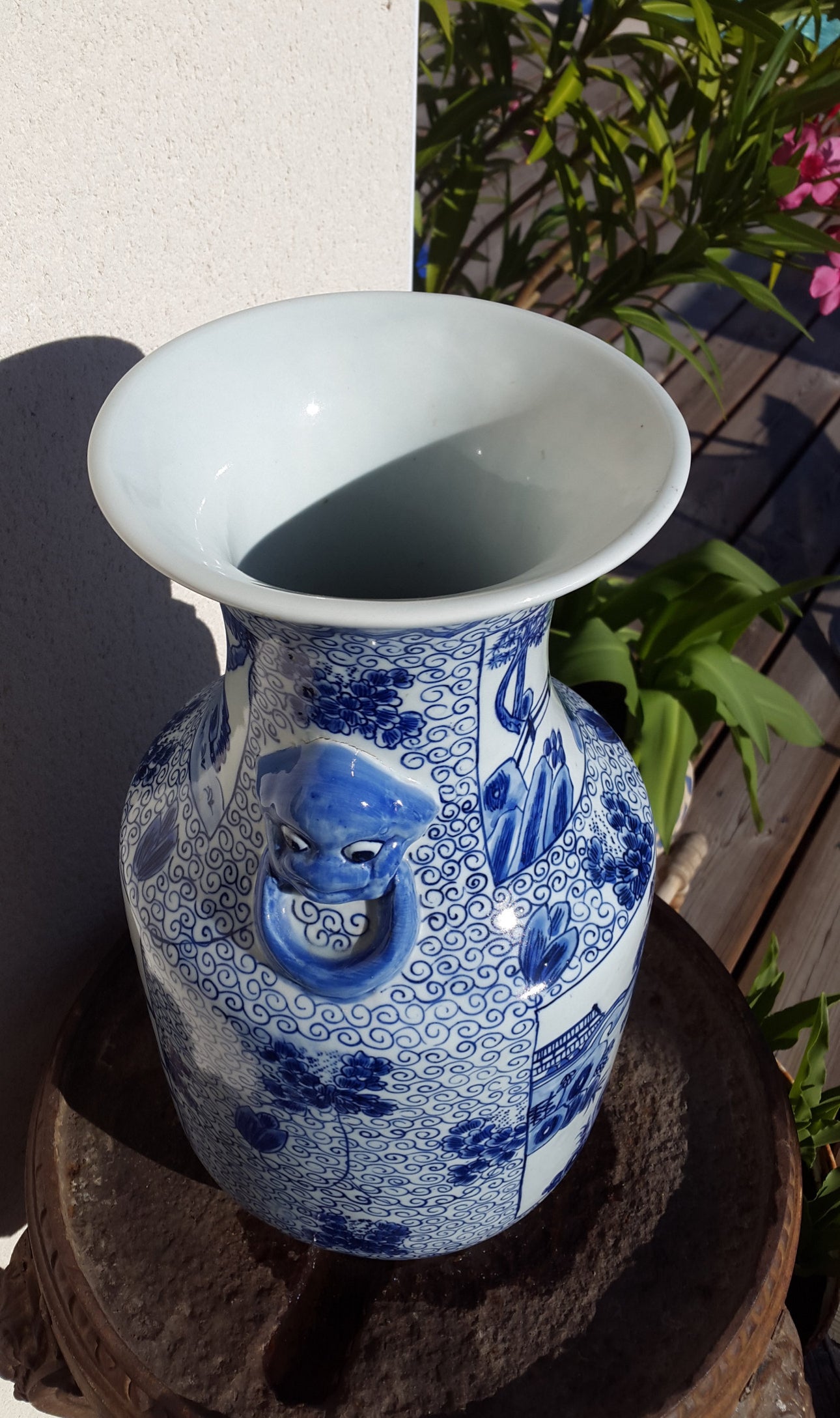 Important vase chinois porcelaine
