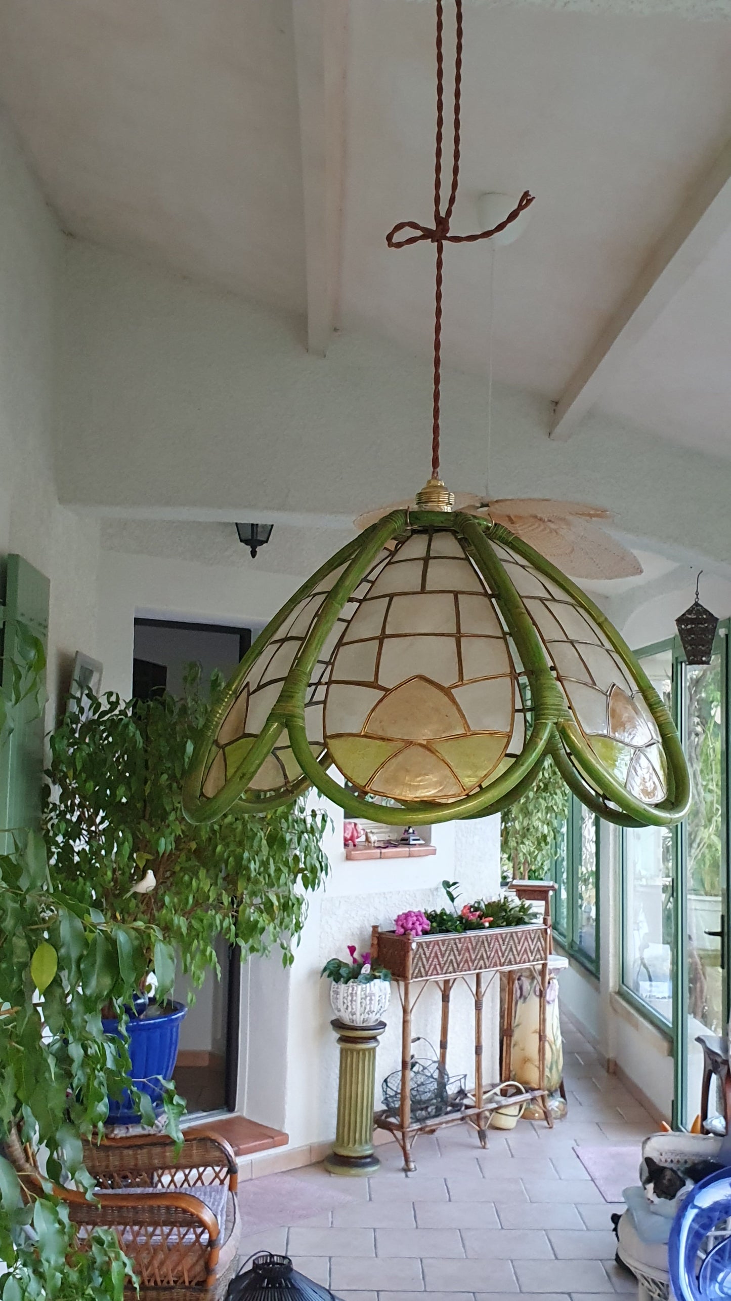 Lustre bambou et nacre