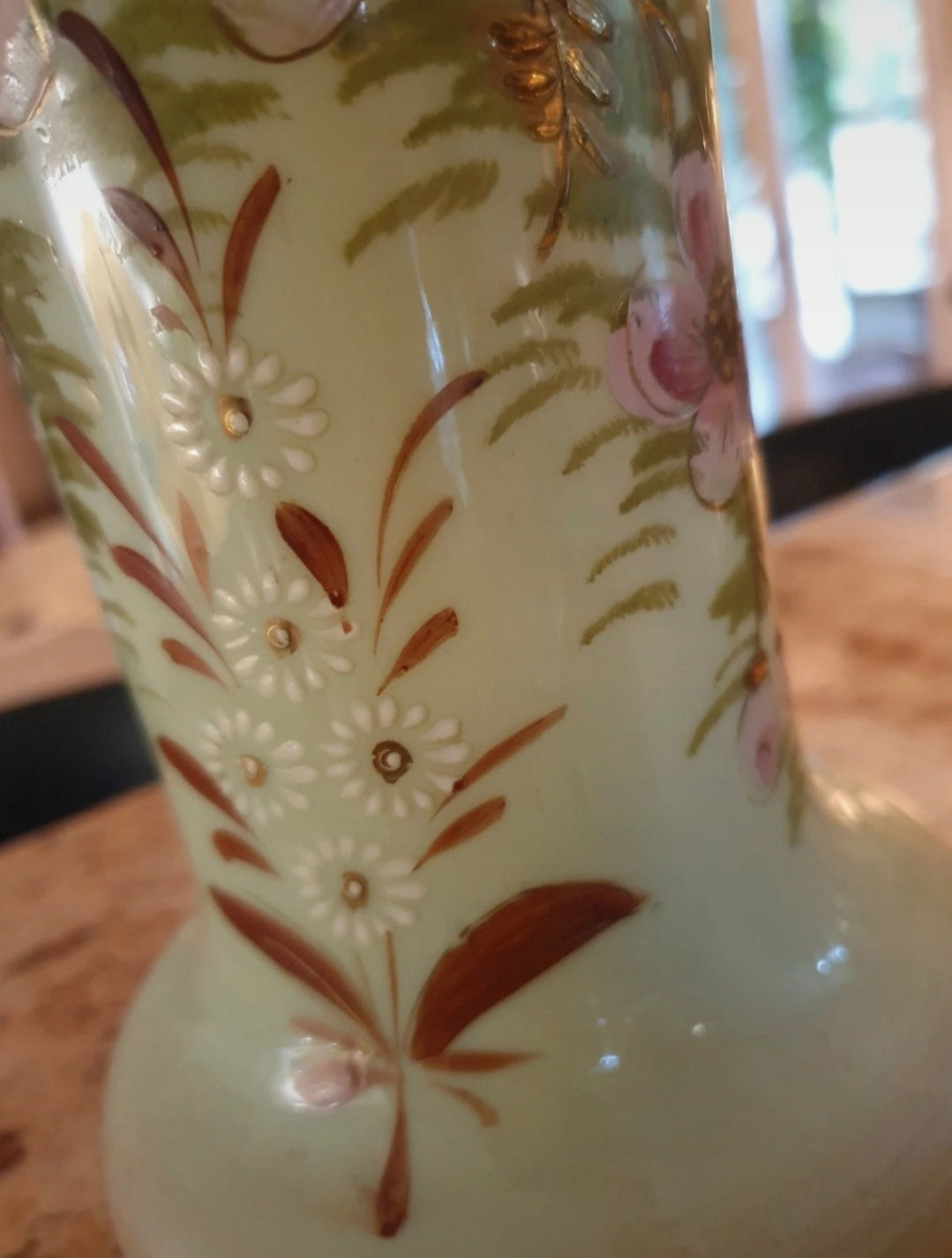 Vase opaline verte