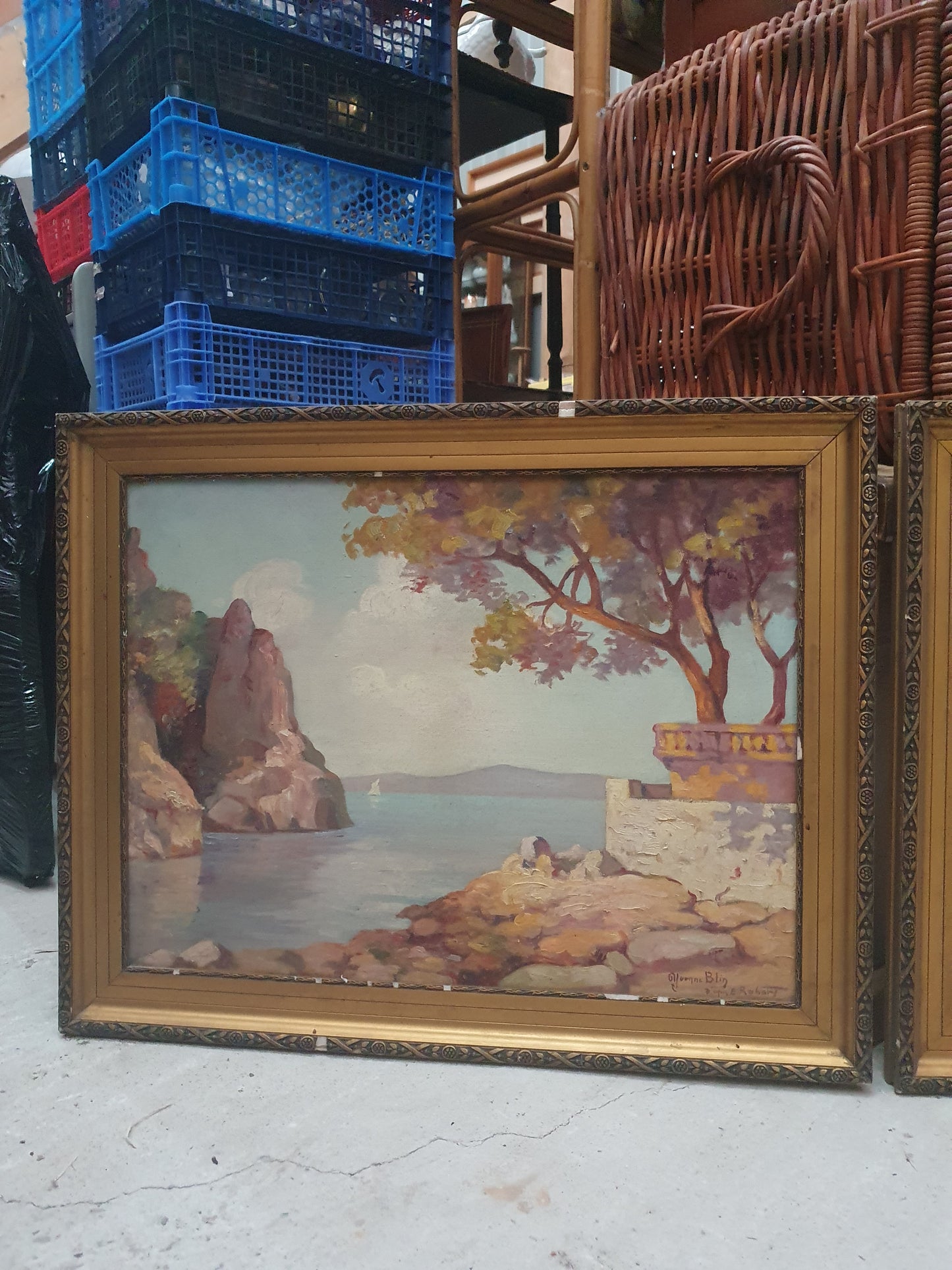 Paire d'huiles sur toile.